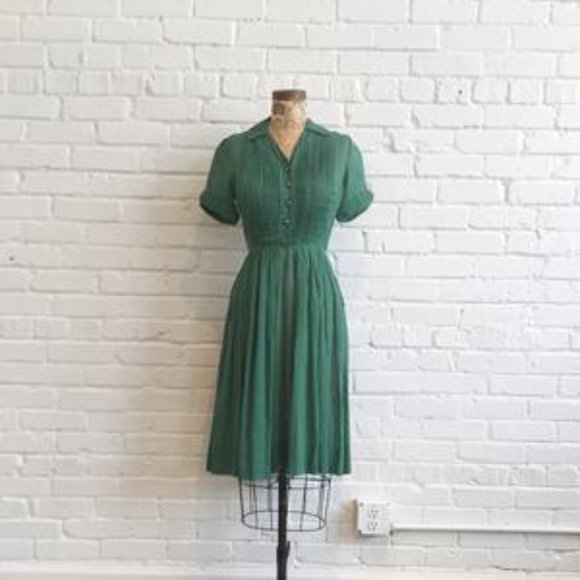 Vintage 40s Dress - Picture 1 of 10